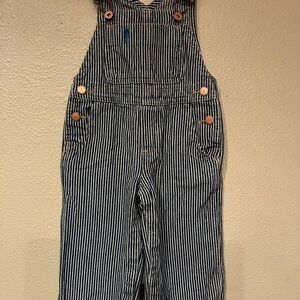 OshKosh B'gosh Navy and White Striped Overalls